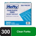 thumbnail image 1 of Hefty Heavy Duty Disposable Plastic Forks, Clear, 300 Count, 1 of 5