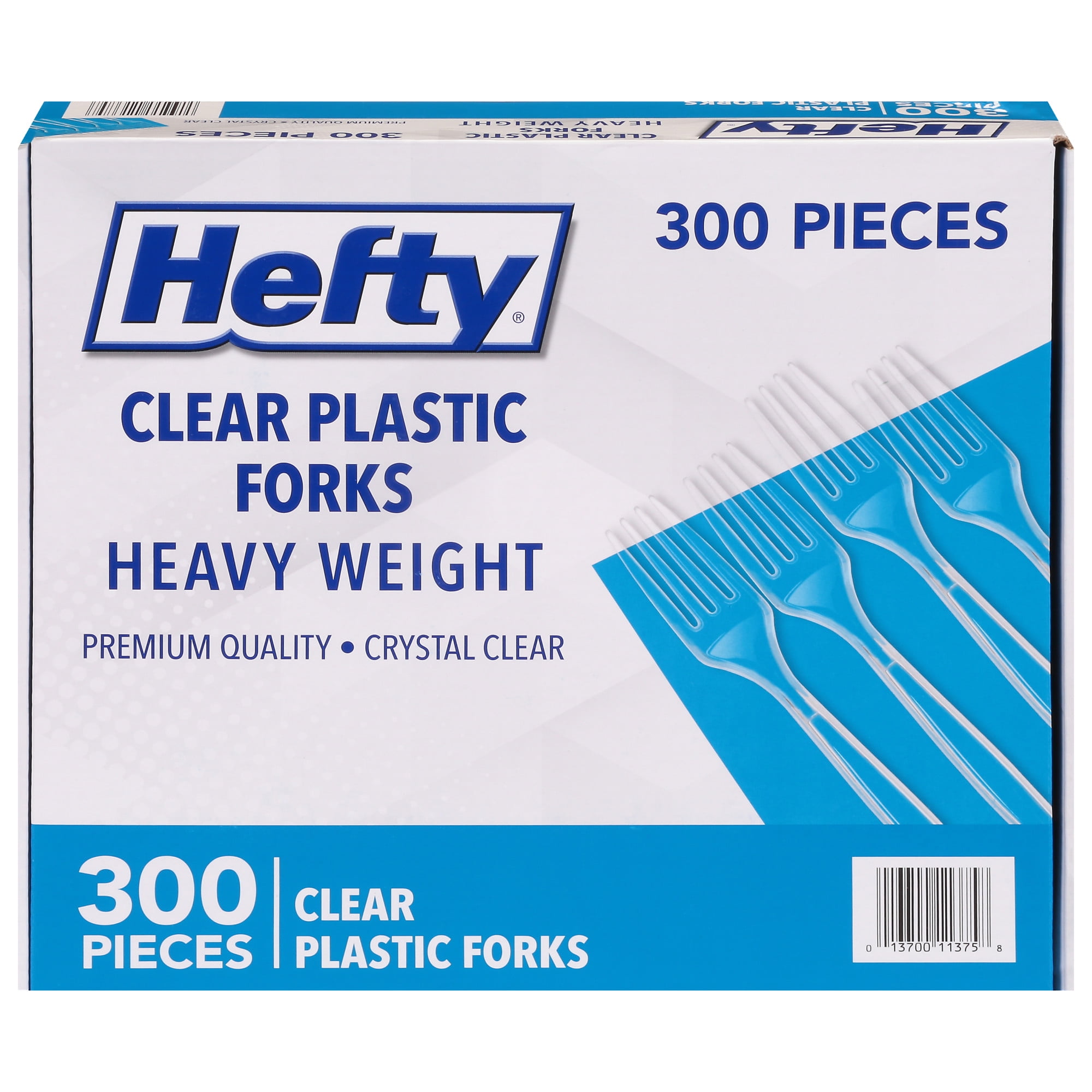 Clear Heavyweight Plastic Forks, 300 Count