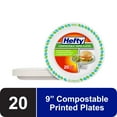 thumbnail image 1 of Hefty Compostable Paper Plates, Disposable Plates, 8.6 inches, 20 Count, 1 of 8