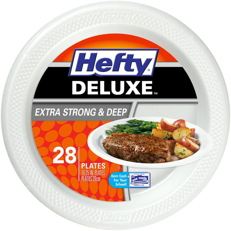 Hefty Deluxe Large Round Foam Party Plates, 28 Count