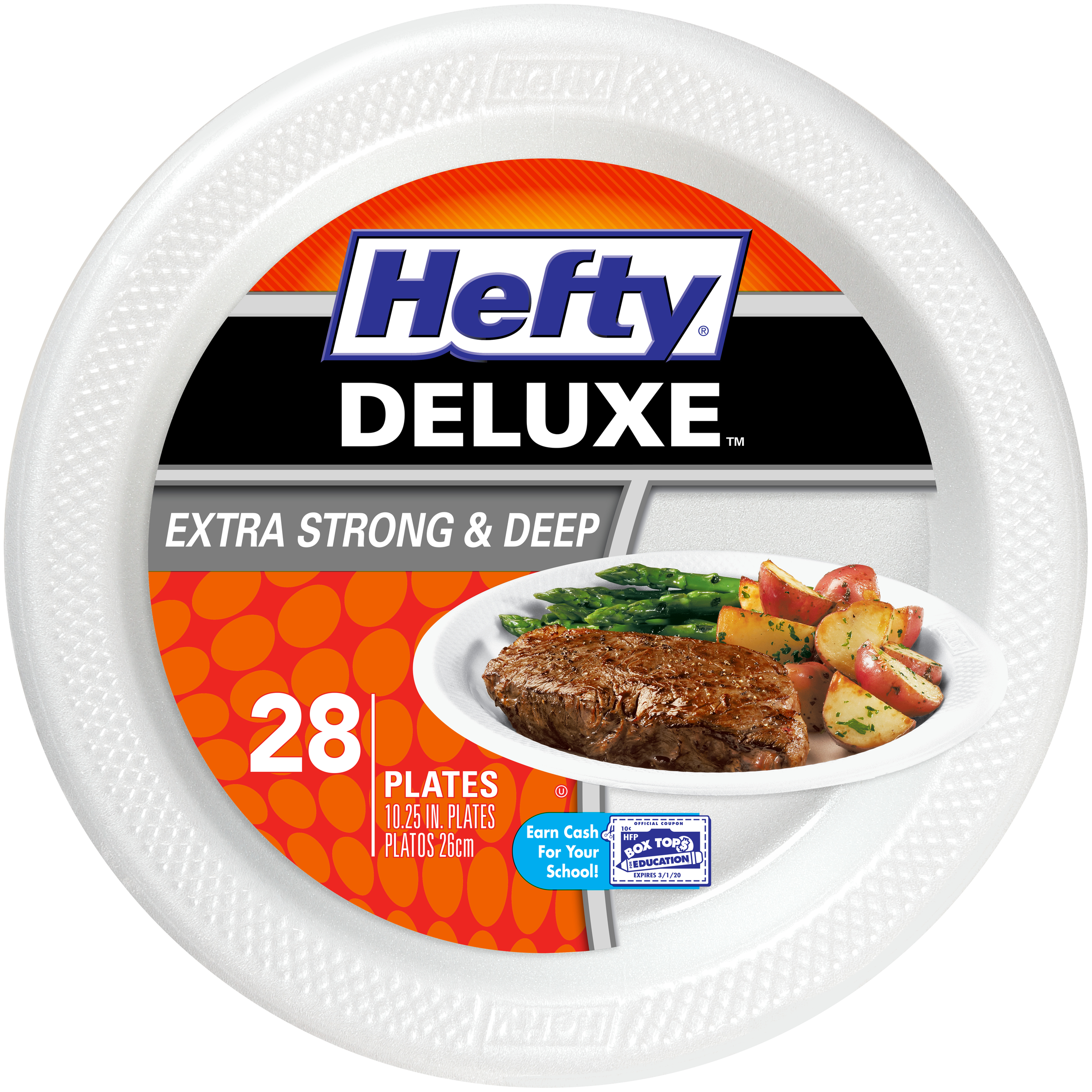 Hefty Deluxe Large Round Foam Party Plates, 28 Count - image 1 of 6