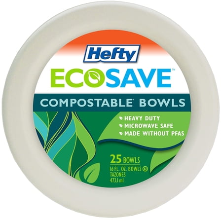 Hefty ECOSAVE Compostable Paper Bowls (Pack of 4)