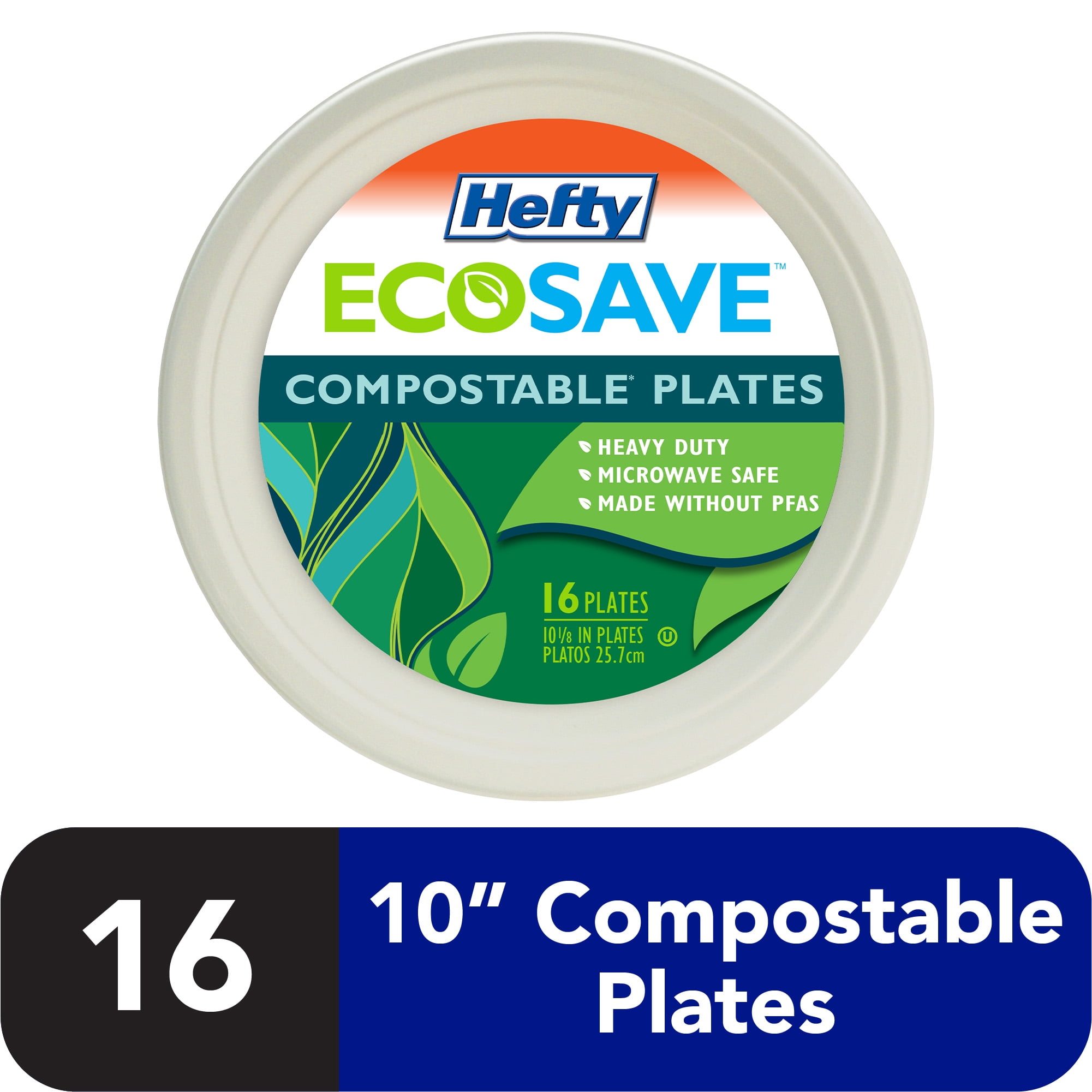 Hefty Ecosave Molded Fiber Paper 10 1/8 Plates - 16ct : Target
