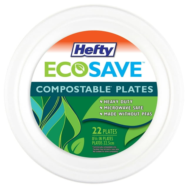 Hefty ECOSAVE Compostable Paper Plates (Pack of 2)