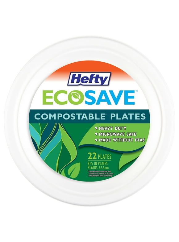 Hefty ECOSAVE Compostable Paper Plates (Pack of 2)