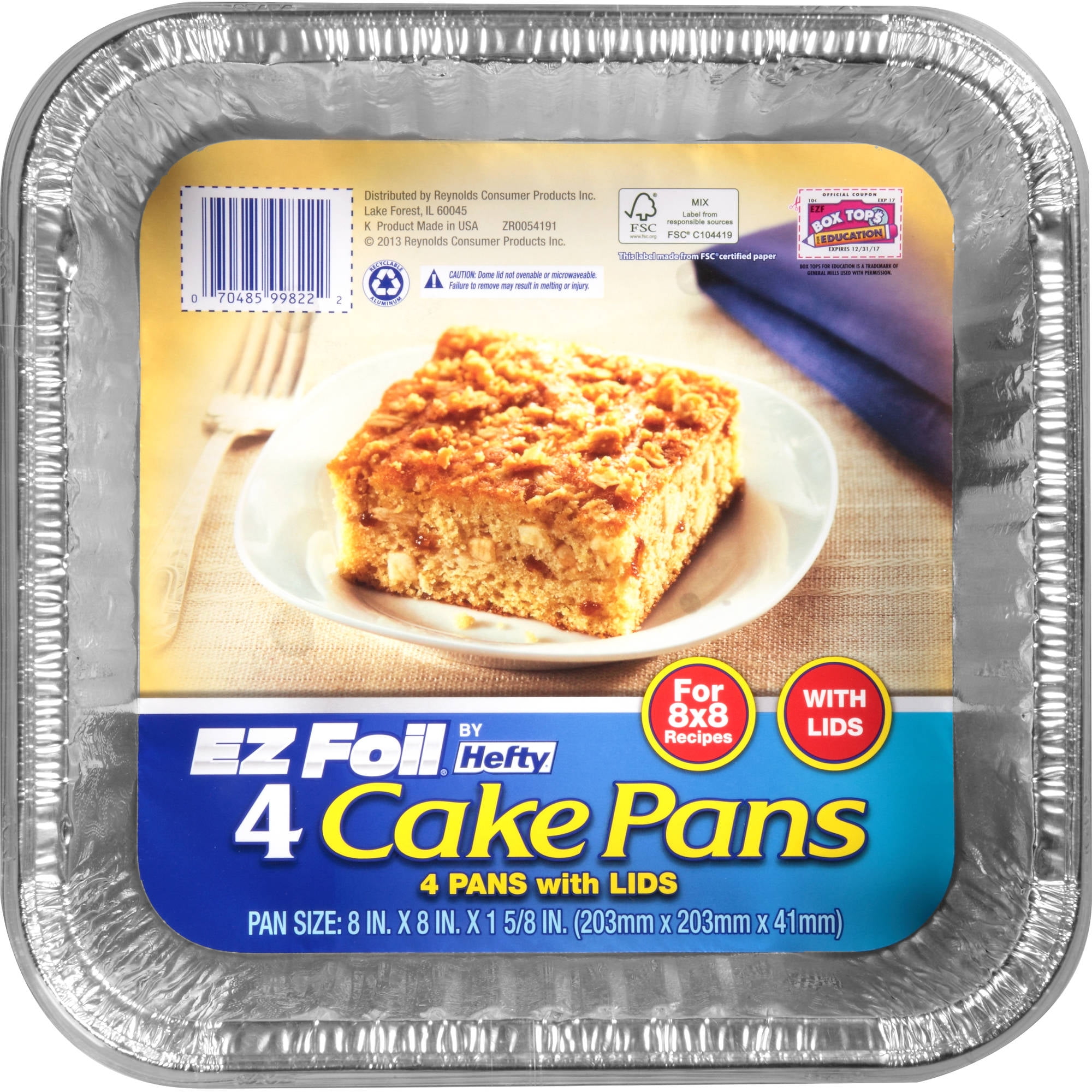 Hefty EZ Foil Cake Pans with Lids, 4 count