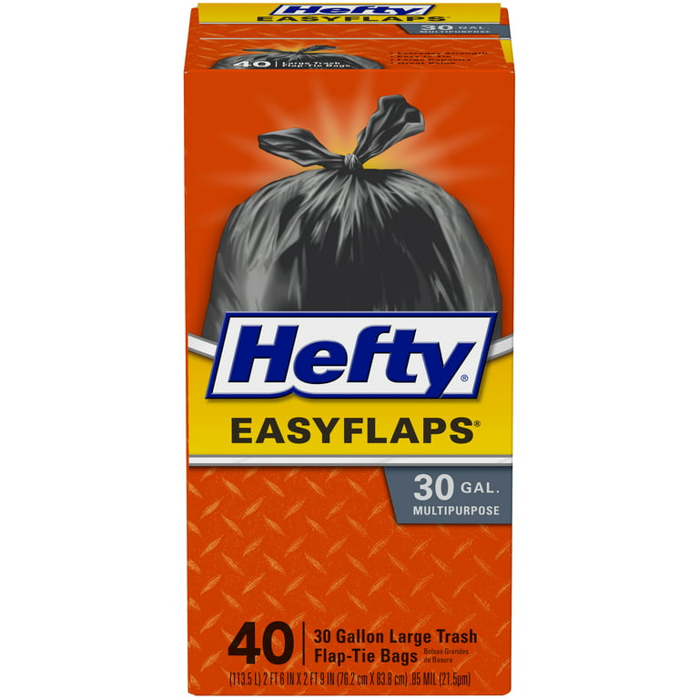 Life Goods 4 Flap Tie Trash Bags 30 Gallon - 10 CT 12 Pack