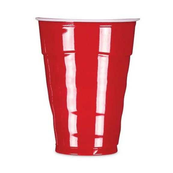 Hefty Easy Grip Disposable Plastic Party Cups, 9 oz, Red, 50/Pack, Each