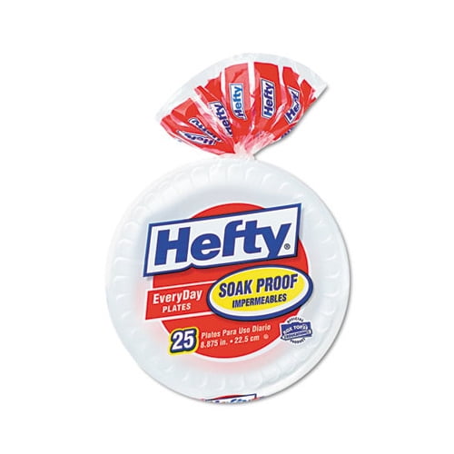 Hefty Everyday Plates Soak Proof Compartment 8.875 in Foam Plates 20 ct Bag