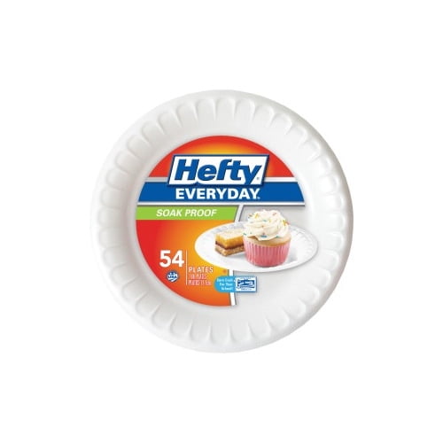 Hefty Everyday Soak Proof 7 Inch White Foam Snack Plates