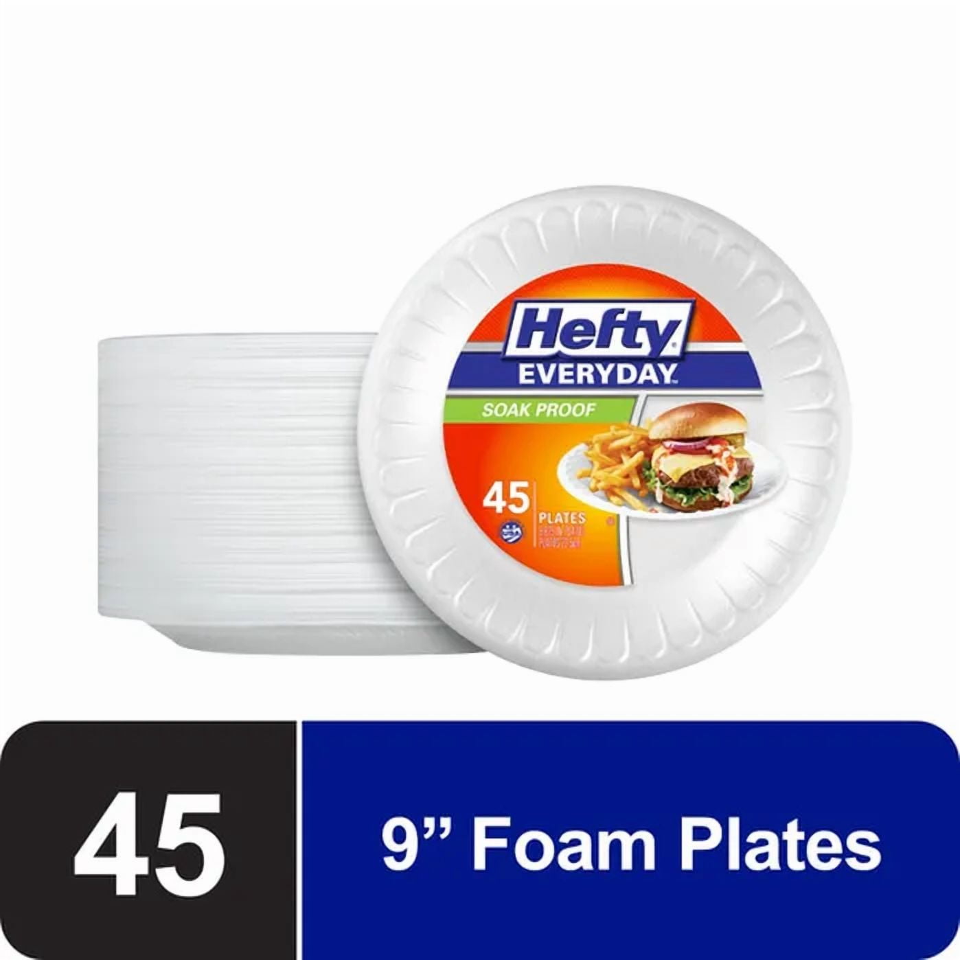 Hefty® Everyday™ Soak Proof 9 inch Foam Plates White Pack of 2