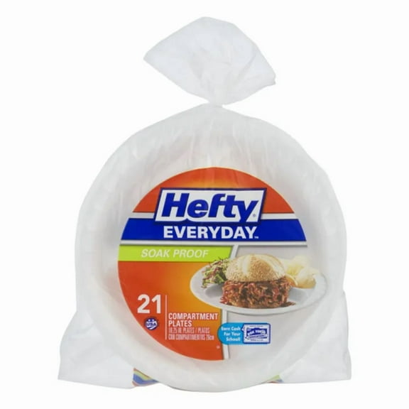 Hefty Everyday Soak Proof Compartment Plates Pack of 2
