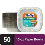 Hefty Extra Deep Paper Bowls, 50 Count, 15 fl oz