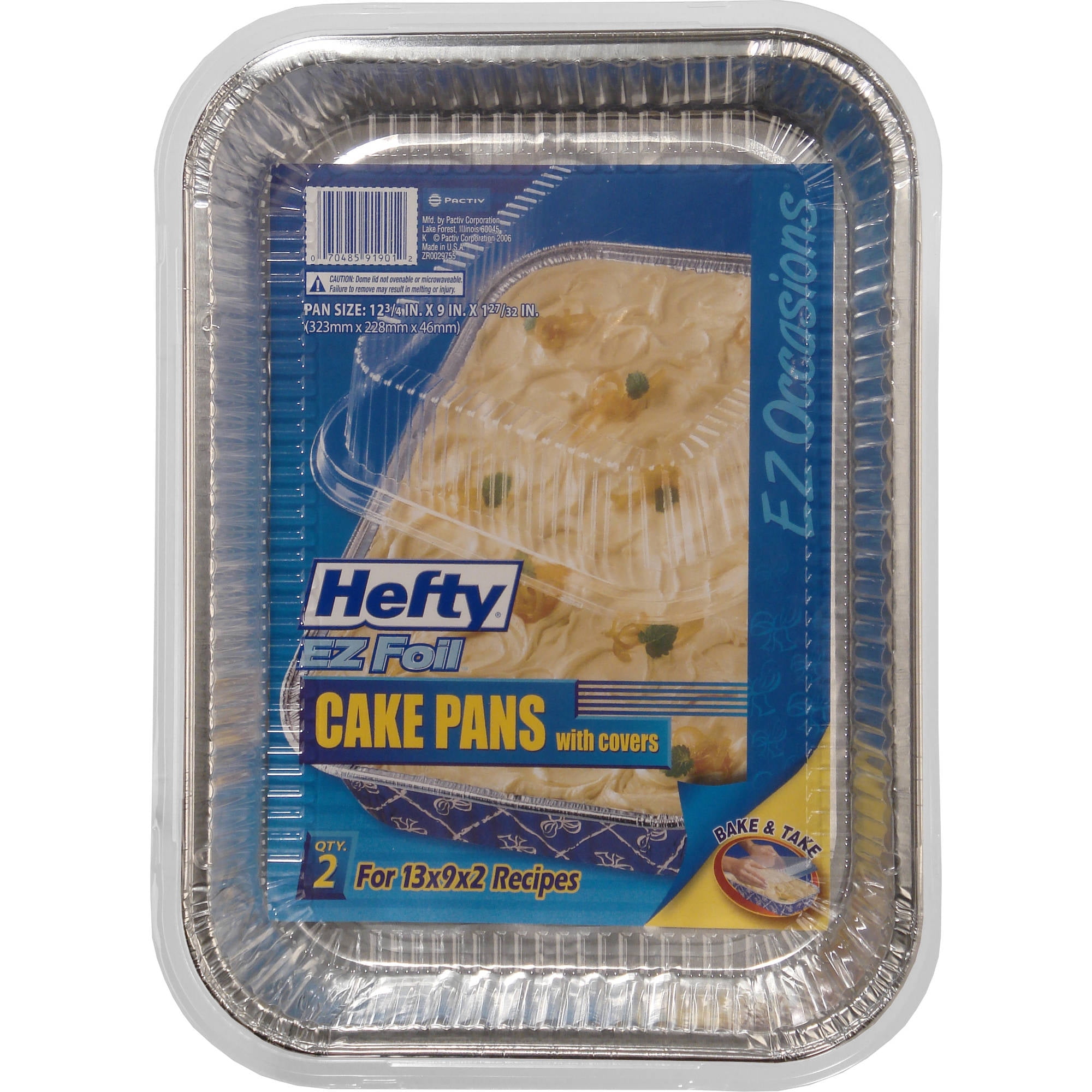 Jiffy-Foil 13 x 9 Inches Cake Pan & Lid 1 ea Bulk Case 36