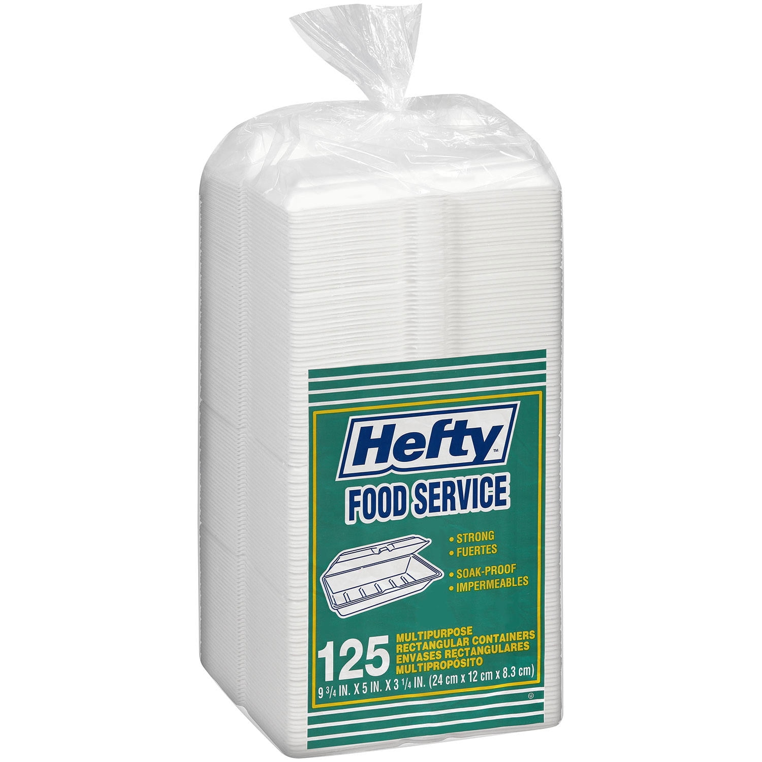 Hefty ECOSAVE 3 Compartment Hinged Lid Containers, 9 x 9 Inch, 50 Count  (Pack of 2), 100 Total