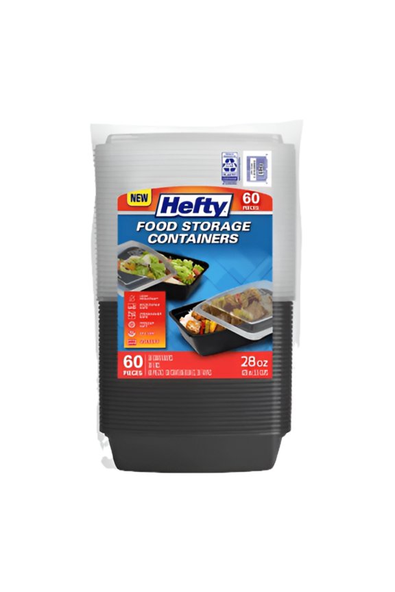 Hefty Food Storage Containers W/ Lid (28 Oz. 30 Ct.)