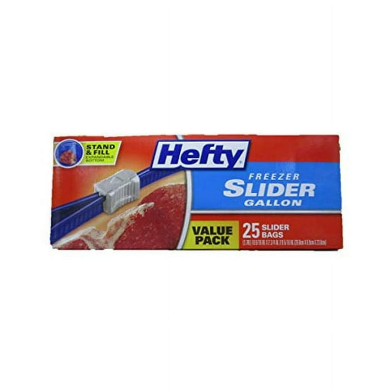 Hefty Slider Freezer Storage Bags, Gallon Size, 25 Count