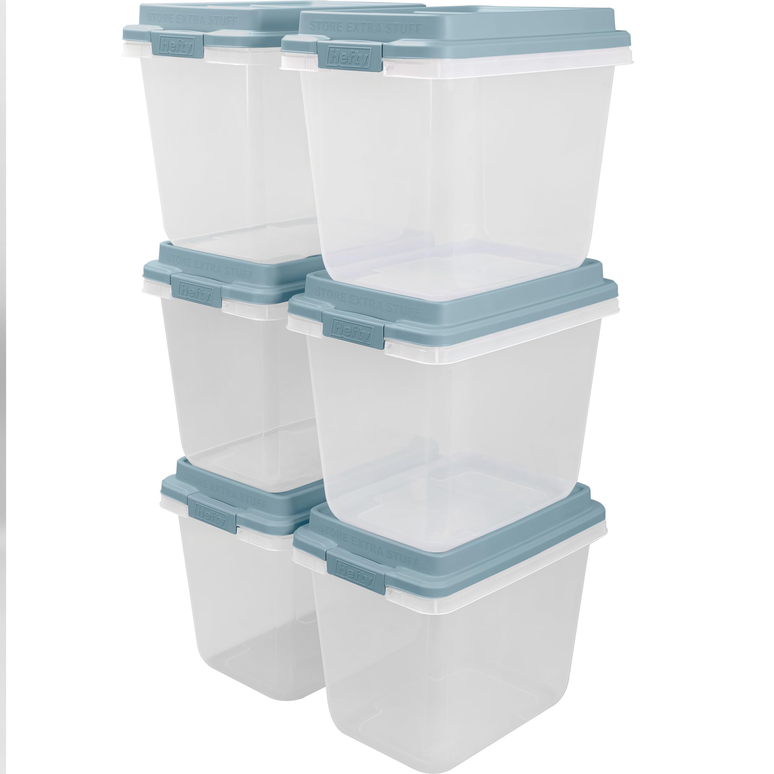 Hefty HIRISE Stackable Storage YPF5 Bins Under Bed Storage with Lids