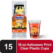 Hefty Halloween Disposable Plastic Party Cups, 18 oz., 15 Count