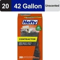 thumbnail image 1 of Hefty Heavy Duty Contractor Large Trash Bags, Made with 20% Post-Consumer Recycled Materials, 42 Gallon, 20 Count, 1 of 9