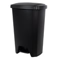 thumbnail image 1 of Hefty Kitchen Trash Can, 12.1 Gallon Plastic Step Garbage Bin with Foot Pedal Lid, Black, 1 of 8