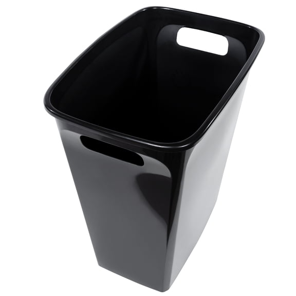 Hefty Kitchen Trash Can, 8.8 Gallon Plastic Open Top Garbage Bucket Bin with No Lid, Black