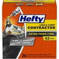 thumbnail image 1 of Hefty Load & Carry Heavy Duty Contractor Large Trash Bags, 42 Gallon, 26 Count, 1 of 3
