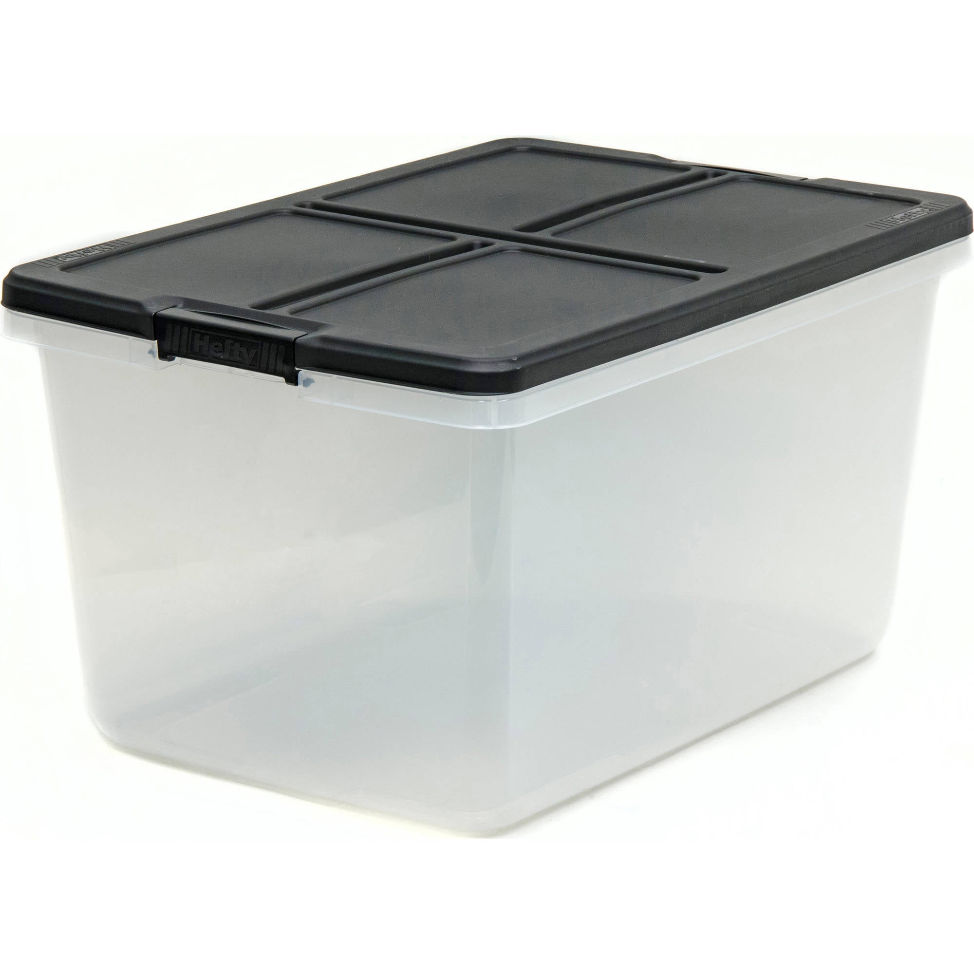 Hefty X-large 25-Gallons (100-Quart) Clear Base with White Lid Tote with  Latching Lid in the Plastic Storage Containers department at