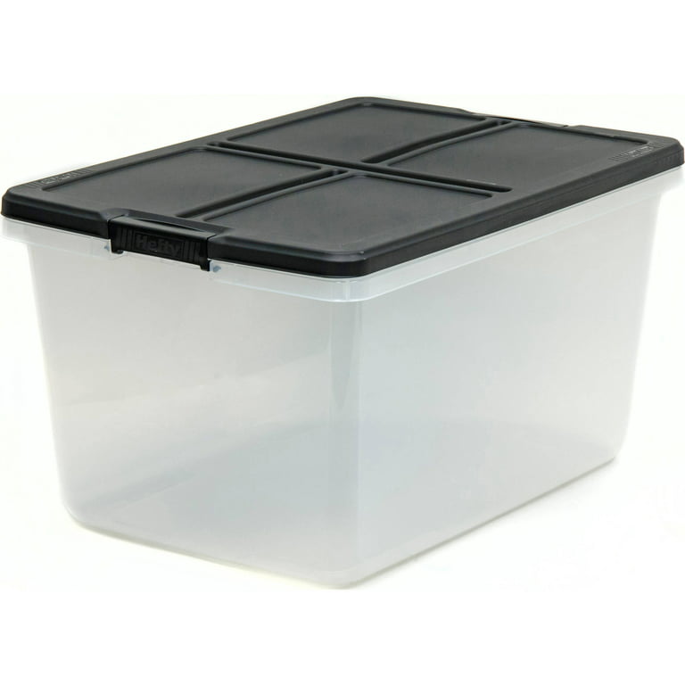66 Qt. Storage Box Plastic Container Clear Organizer w/ Lid Bin Latch , Set  of 6