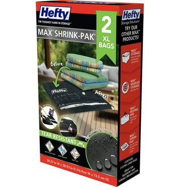Hefty MAX Shrink-Pak Vacuum Compression Bag, Closet Organizer, 2 Pack