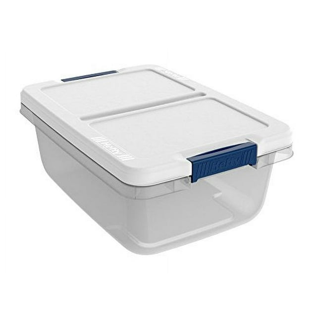 Hefty Modular Clear Storage Bins, 15 Qt. Stackable Bin with Latch