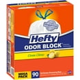 thumbnail image 1 of Hefty Odor Block 13 Gallon Clean Citrus Scent Drawstring Tall Kitchen Trash Bags, 90 Pack, 1 of 2