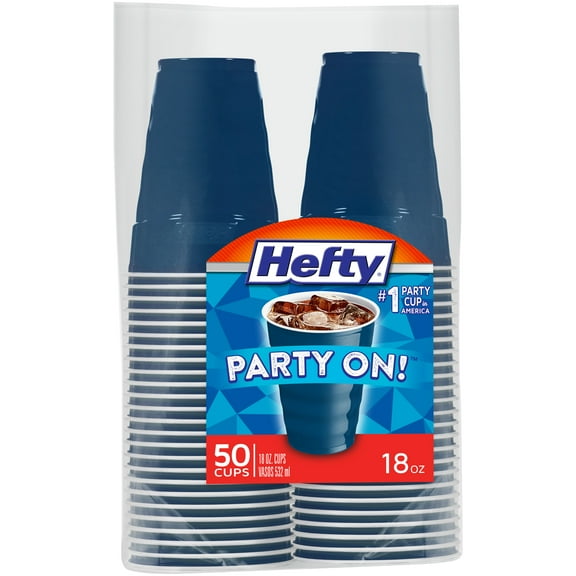 Hefty Party On!? 18 oz. Navy Cups 50 ct Bag
