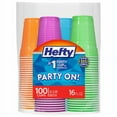 thumbnail image 1 of Hefty Party On! Plastic Cups - 16 oz - 100 ct, 1 of 3