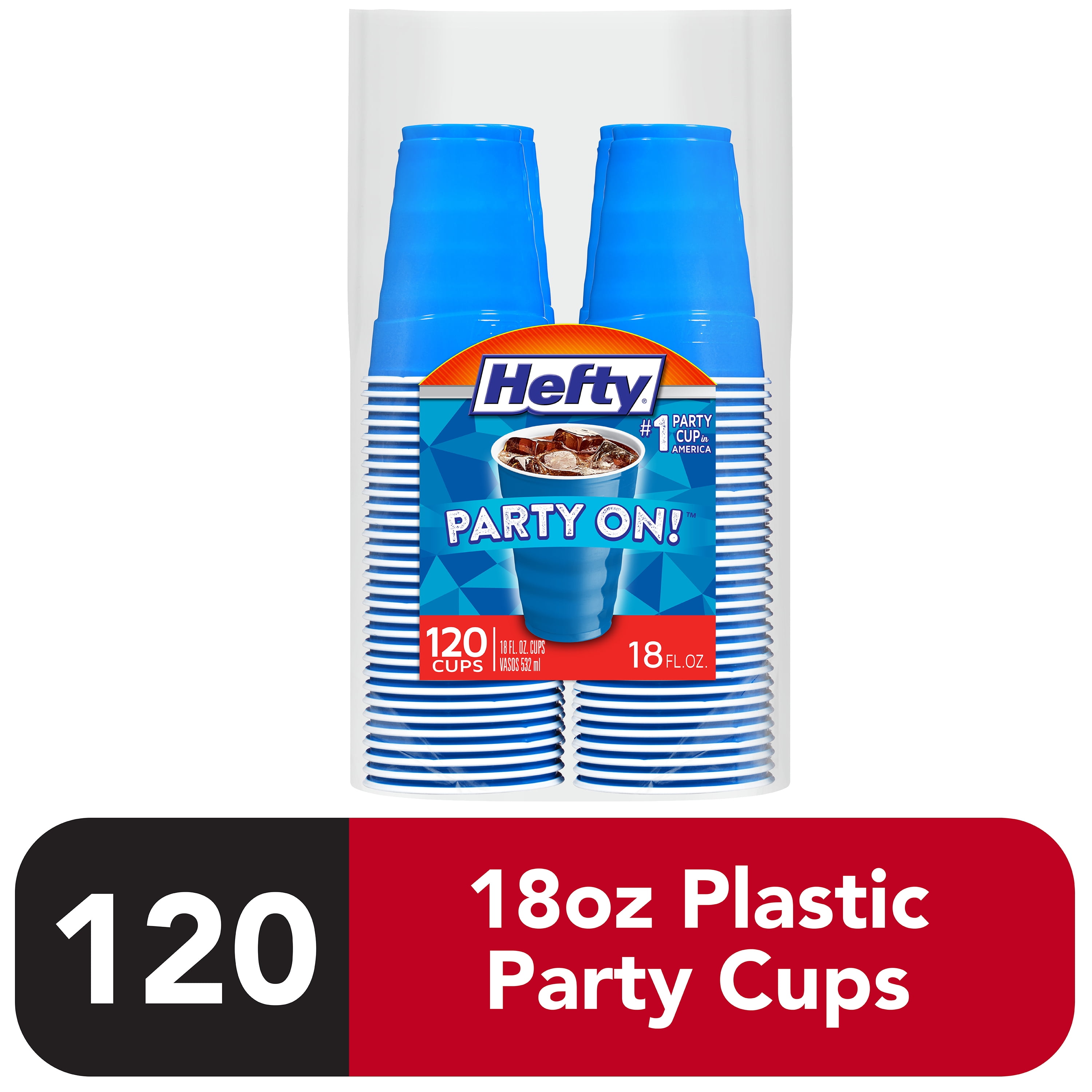 Big Lots! Party Cups, Everyday, Plastic, 18 Ounce - 120 cups