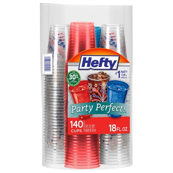 Hefty Plastic Cups, Color Variety, 18 Ounce (140 Count)