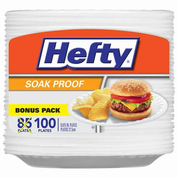 Hefty Plates, Soak Proof, Bonus Pack Pack of 2