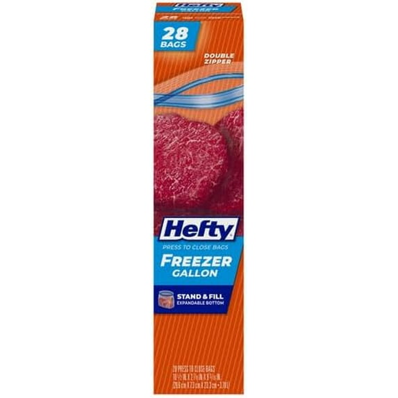 Hefty Press To Close Freezer Gallon 28 Count