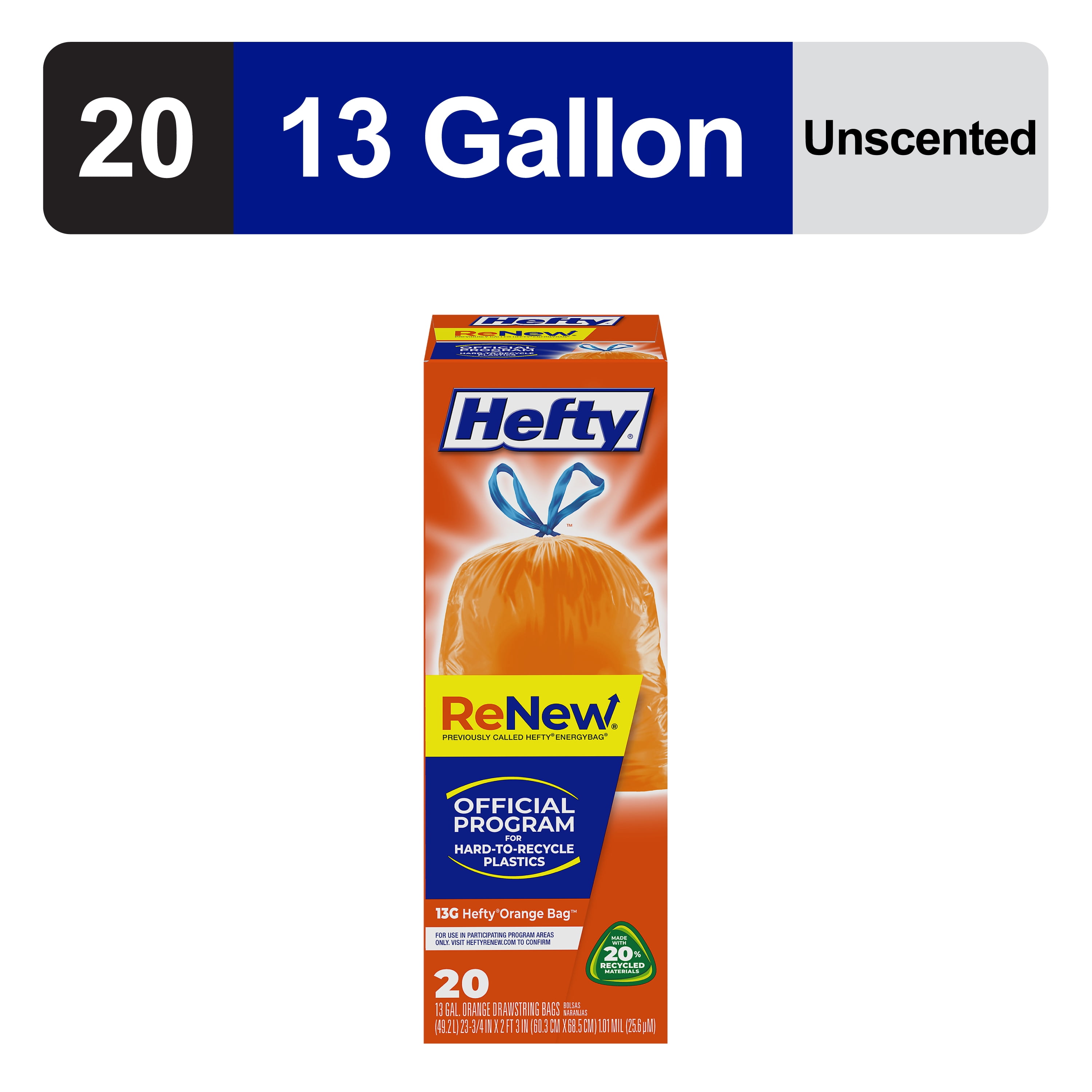 Hefty orange recycling bags sale