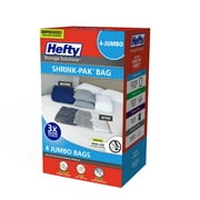 Hefty Shrink-Pak 4 Jumbo Vacuum Compression Storage Bags, Closet Organizer