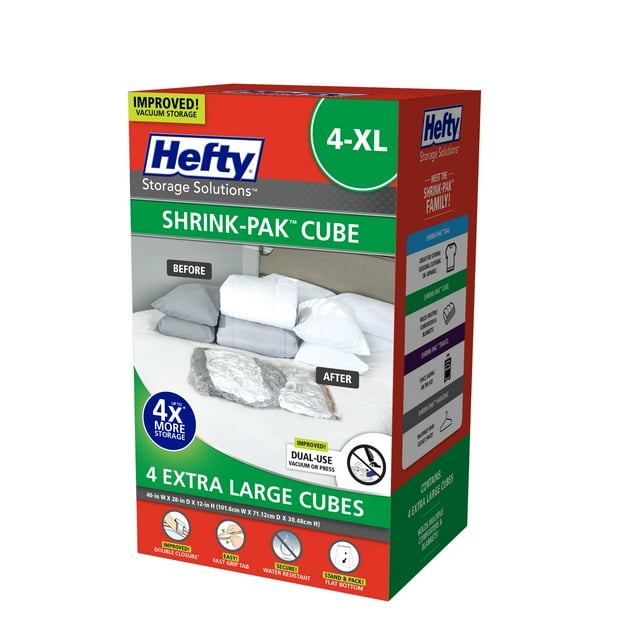 Hefty SHRINKPAK 4 XL Vacuum Storage Cubes