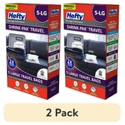 (2 pack) Hefty SHRINK-PAK 5 Large Travel Bags