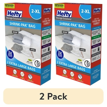 Hefty Shrink Pak Salvaspazio – 6 Sacchetti Sottovuoto: 2 Medi, 2 Grandi, 2 Extra Large