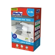 Hefty Shrink-Pak 6 Extra Large Vacuum Compression Storage Bags, Closet Organizers, Adults and Tweens