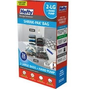 Hefty Shrink-Pak Compression Bags, 2 Large Bags, 1 Hand Pump