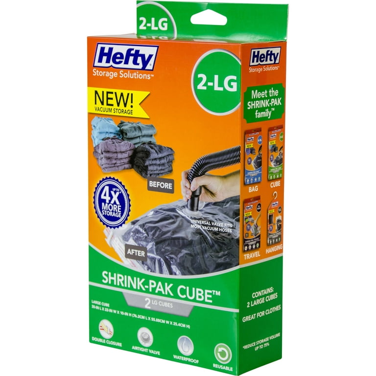 Hefty Shrink-Pak 2-Count Vacuum Seal Storage Bags in the Plastic Storage  Bags department at