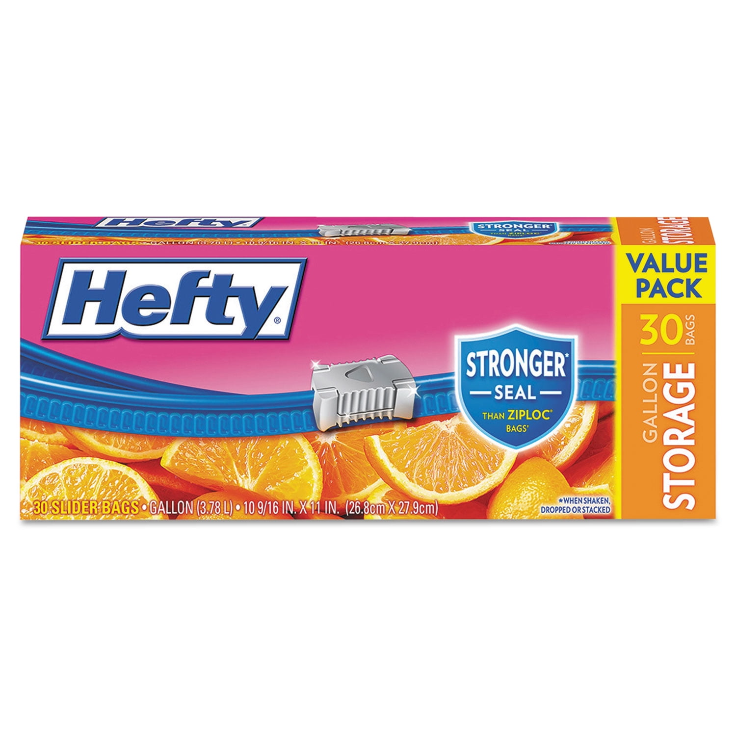 Hefty Gallon Storage Slider Bags Value Pack 30 ea