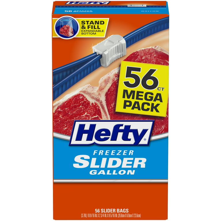 Hefty Slider Freezer Bags, Gallon Size, 56 Count 