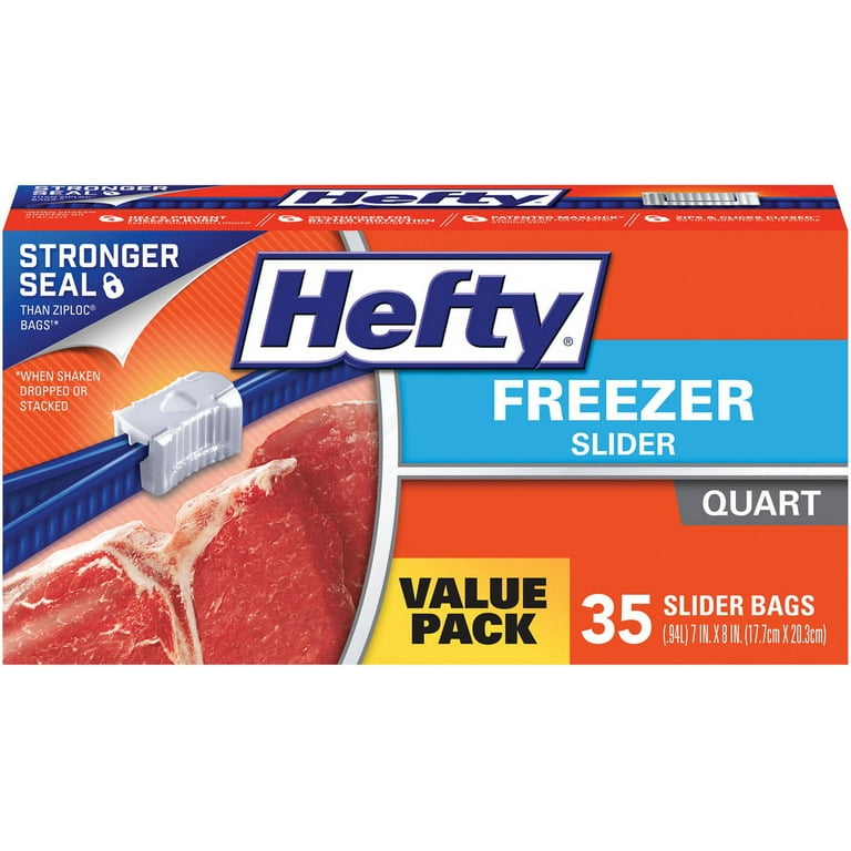 Hefty Quart Freezer Storage Slider Bags - 35ct