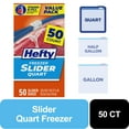 thumbnail image 1 of Hefty Slider Freezer Kitchen Storage Bags, Quart Size, 50 Count, 1 of 10